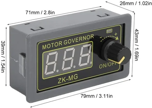 Miniatura 2 de DEWIN PWM Motor Driver, DC 5V 12V 24V 150W controlador de velocidad del motor regulador de velocidad ajustable con interruptor de perilla variable