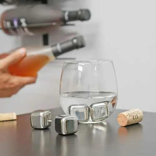 Miniatura 6 de Cubos de hielo refrigerantes reutilizables de acero inoxidable para whisky, vino y bebidas - Juego de 12