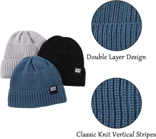 Miniatura 3 de Gorro de punto simple para bebé, Hip-Hop para niños, gorro de invierno para niñas de 0 a 5 años