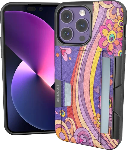 Miniatura 33 de Smartish Funda tipo cartera para iPhone 13 Pro – Wallet Slayer Vol. 2 [delgada + protectora] tarjetero con función atril - Black Tie Affair
