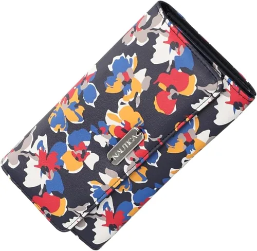 Miniatura 16 de Nautica Money Manager RFID - Cartera delgada y pequeña para mujer - Porta tarjetas de crédito con monedero y cartera con cremallera, organizador