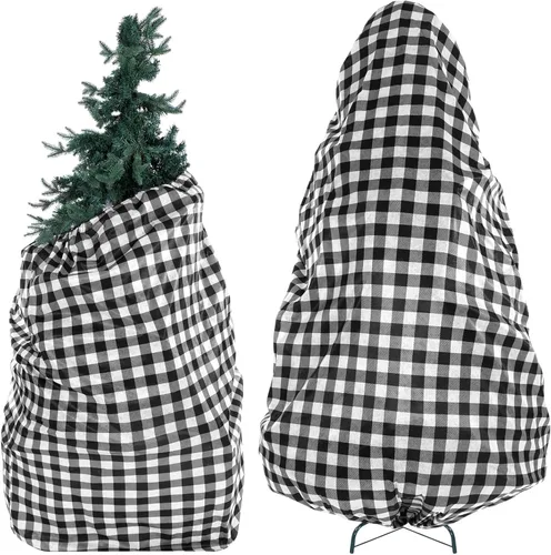 2 bolsas grandes de almacenamiento para árbol de Navidad con cordón para árboles de 7.5 pies, cubiertas para contenedores de almacenamiento