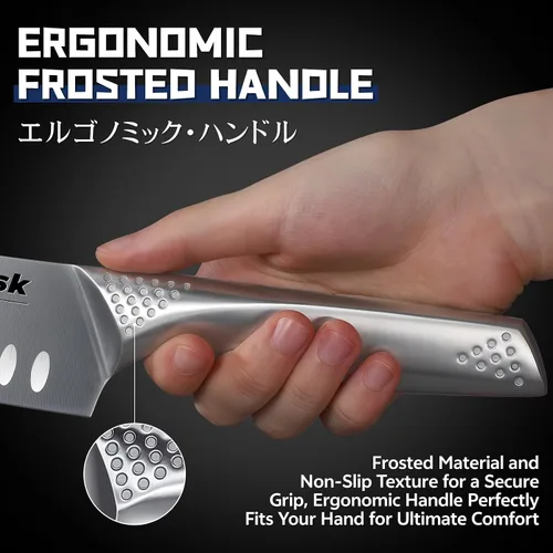 Miniatura 3 de Huusk Juego de cuchillos de chef japoneses – Juego de 5 cuchillos de cocina con mango ergonómico, juego de cuchillos de chef profesionales ultra
