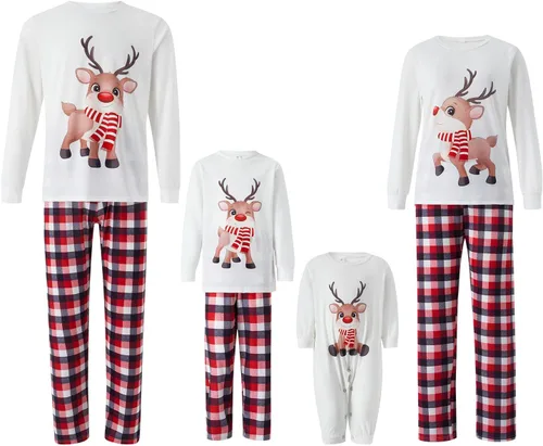 Miniatura 5 de OAKFashion Pijamas familiares de Navidad, pijamas de Navidad a juego para la familia, pijamas de Navidad