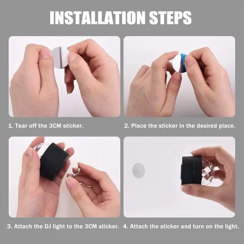 Miniatura 5 de Paquete de 2 mini luces de bola de discoteca activadas por sonido, luces de fiesta de discoteca multicolor, batería recargable por USB, luces
