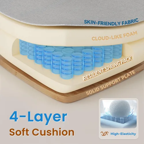 Miniatura 6 de GABRYLLY Silla de oficina ergonómica, silla de escritorio con respaldo alto con brazos abatibles, reposacabezas 3D, asiento de esponja gruesa