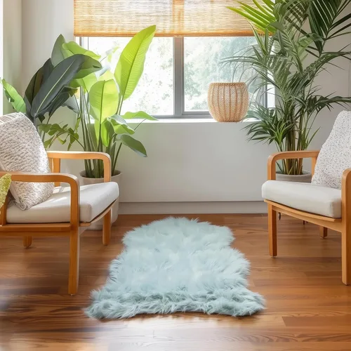 Miniatura 30 de Super Area Rugs - Alfombra de piel de oveja suave y esponjosa Gris oscuro