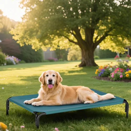 Miniatura 5 de Cama elevada para perros para exteriores, catre elevado extra grande con malla lavable, cuna refrescante para mascotas, a prueba de mordidas