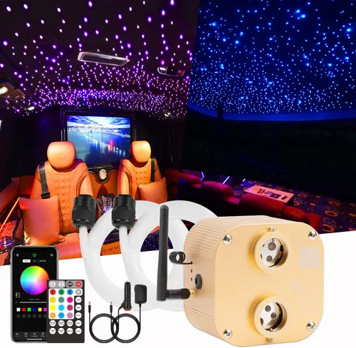 Miniatura 11 de CHINLY Starlight - Kit de luces de fibra óptica, 550 unidades, 13.1 pies, 0.02 pulgadas, 16 W, modo de música, Bluetooth, control remoto, control
