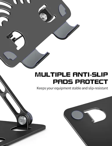 Miniatura 4 de Soporte Ajustable para Tablet de Escritorio, Soporte de Aluminio Premium para iPads, Tablets, Kindles, Switch, Teléfonos y Todos los Dispositivos