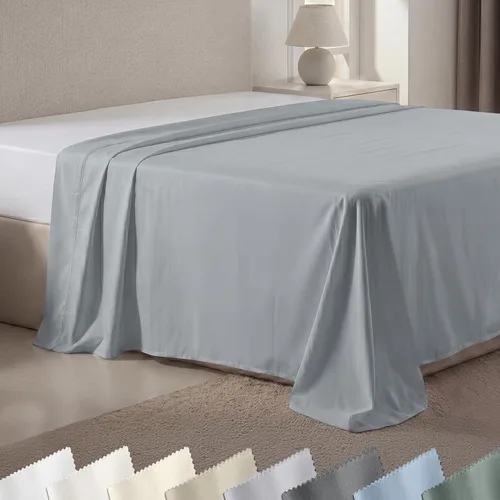 Miniatura 14 de California Design Den Sábana encimera tamaño King – 100% algodón, 600 hilos, sábana superior suave y transpirable, tejido satinado, ropa de cama