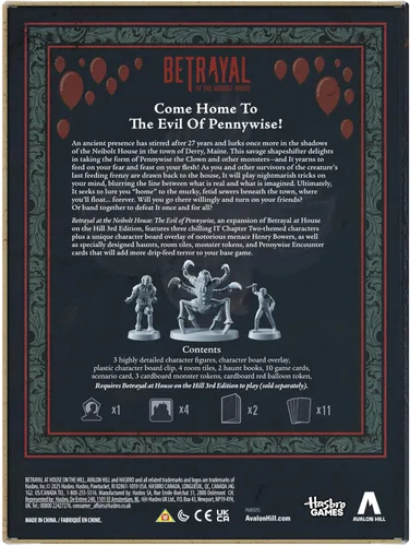 Miniatura 2 de Hasbro Gaming Avalon Hill Betrayal at The Neibolt House: The Evil of Pennywise Expansion A partir de 17 años 3-6 jugadores