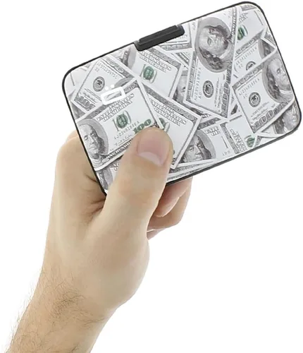 Miniatura 36 de ÖGON -DESIGNS- Portatarjetas de aluminio, protección RFID contra fraude y desmagnetización, billetera compacta, funda inteligente modelo STOCKHOLM V1