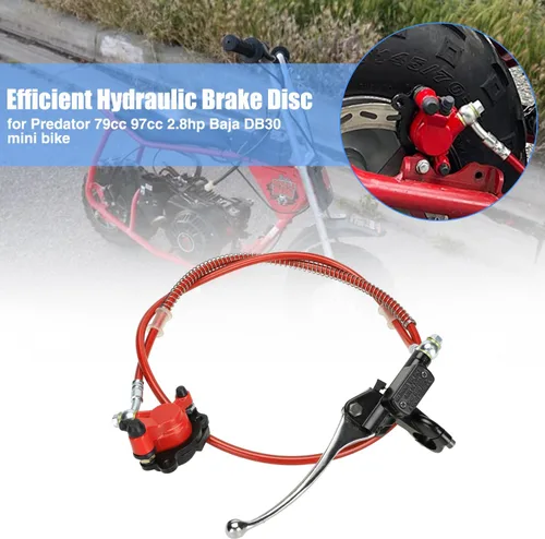 Miniatura 2 de YOXUFA Kit de Frenos Hidráulicos para Mini Bicicleta con Rotor de Freno de Disco Trasero de 180mm Reemplazo para Baja Doodle Bug DB30 Blitz Dirt Bug