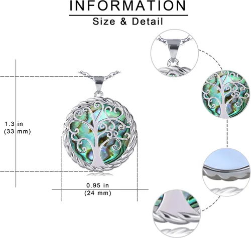 Miniatura 15 de SmileBelle Tree of Life Necklace as Birthday Gifts for Mom Grandma, Mom Gifts for Stepmom as Bonus Mom Gifts From Daughter, Silver Mother in Law