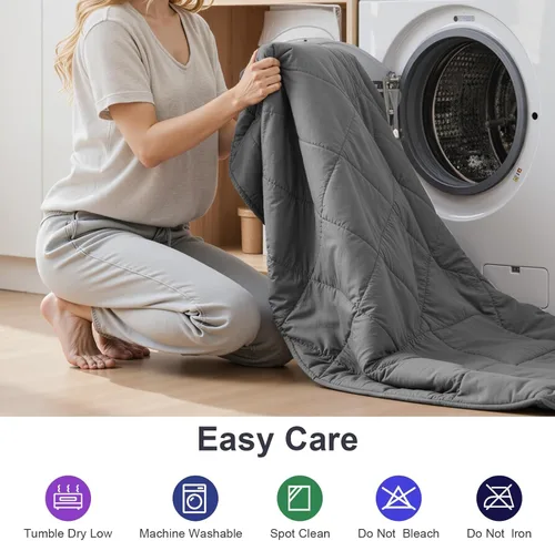 Miniatura 6 de Manta pesada para adultos – 5 libras, 41 x 60 pulgadas, manta pesada refrescante para 60-80 libras con cuentas de vidrio de primera calidad, mantas
