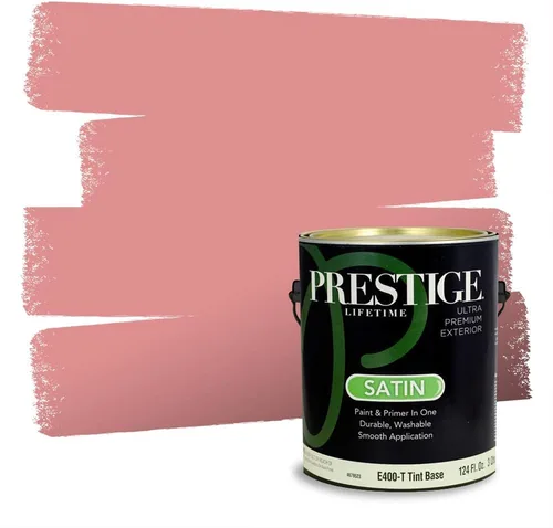 Miniatura 434 de Prestige Paints Pintura exterior e imprimación en uno, 1 galón, plano, coincidencia comparable de Valspar* Amber Rose*
