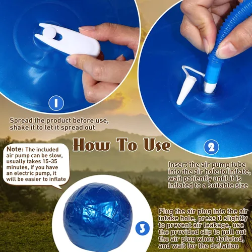 Miniatura 4 de Sotiff 2 pelotas de caballo de 40 pulgadas para jugar, caballo grande, equino, pastoreo, antiestallido, pelota de fútbol gigante para perro, bomba