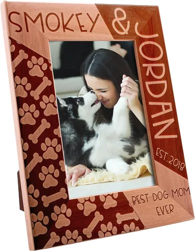 Miniatura 2 de Marco de fotos personalizado Best Dog Dad Ever, 4 x 6 pulgadas, marco grabado personalizado con nombre y año, regalos para el padre del perro