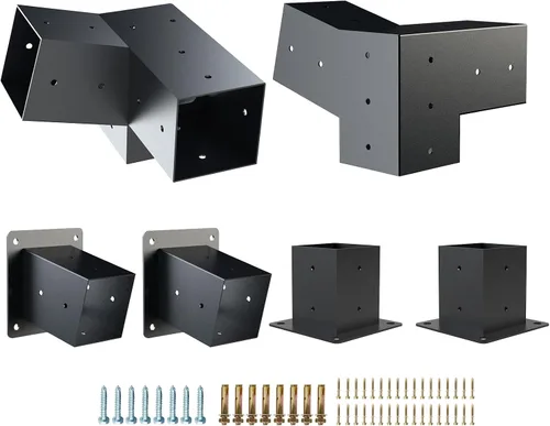Miniatura 9 de Kit de pérgola - Soportes de 5 vías para vigas de madera de 4 x 4 pulgadas, cenadores, patio y cobertizos