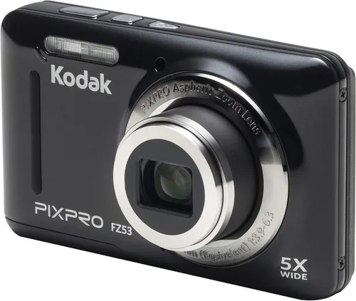 Kodak PIXPRO FZ53 cámara digital de 16 Mp con zoom favorable, cámara digital con zoom óptico 5X y pantalla LCD de 2.7 pulgadas (negra)