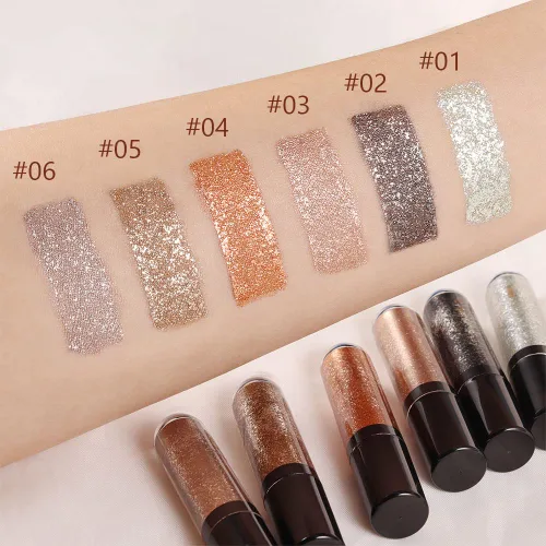 Miniatura 4 de evpct Sombra de ojos y delineador líquido brillante con purpurina, sombra de ojos y delineador en barra metálico de alto pigmento, conjunto