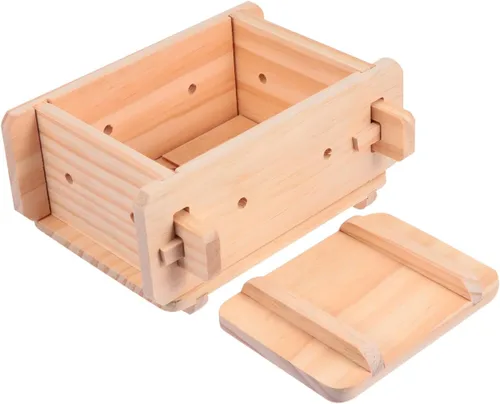 Hemoton Marco de molde de tofu de madera de 8.66 x 7.67 x 4.13 pulgadas, molde de prensado para hacer queso de soya casero, herramienta de cocina