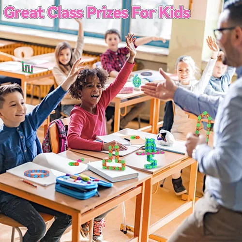 Miniatura 10 de 8 piezas de 24 eslabones Fidgets Wacky Tracks juguetes fidget para niños estudiantes de aula regalos rellenos de calcetín escolar plástico sensorial