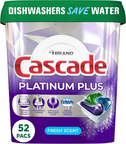 Miniatura 12 de Cascade Platinum ActionPacs Cápsulas de detergente para lavavajillas, fresco, 48