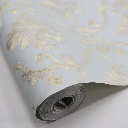 Miniatura 5 de Q QIHANG Papel tapiz 3D de damasco europeo sin pegar, cálido para sala de bodas, dormitorio, sala de estar, fondo de TV, 1.73 pies de ancho x 32.8