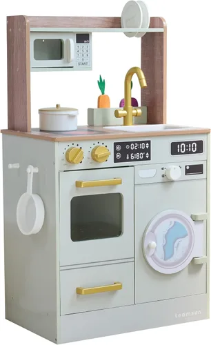 Miniatura 13 de Teamson Kids Little Chef Lake Tahoe - Cocina Inteligente de Juguete con Lavadora, Horno, Microondas y Amplio Almacenamiento, Juego Saludable Limpio
