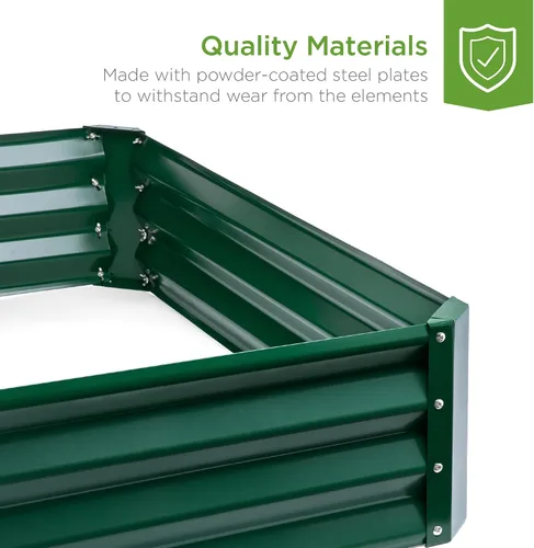 Miniatura 3 de Best Choice Products Caja de jardinera elevada de metal para exteriores de 6x3x1 pies para vegetales, flores, hierbas y suculentas - Verde oscuro