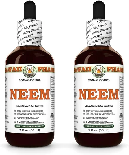 Extracto líquido sin alcohol de Neem, suplemento herbario natural de glicerita de hoja seca de neem orgánico (Azadirachta Indica), Hawaii Pharm, EE.