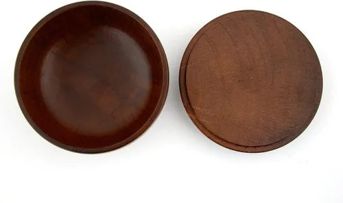 Miniatura 5 de Grandslam Tazón de madera para afeitar con tapa, jabonera para hombre, fácil de enjabonar, se adapta al afeitado húmedo (madera de roble)