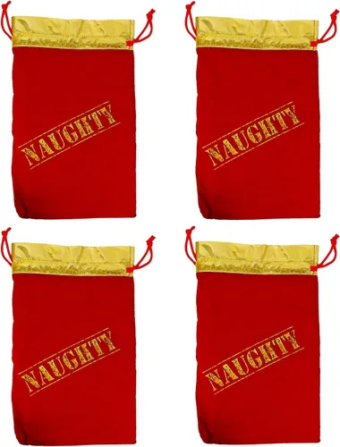Miniatura 4 de Christmas You've Been Naughty - Bolsas de regalo de terciopelo (paquete de 12 / 9 x 14 pulgadas)