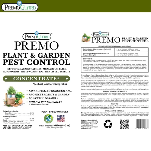 Miniatura 8 de Control de plagas de plantas y jardín de Premo Guard - Concentrado de 16 onzas que hace hasta 2.5 galones - Control de insectos y enfermedades