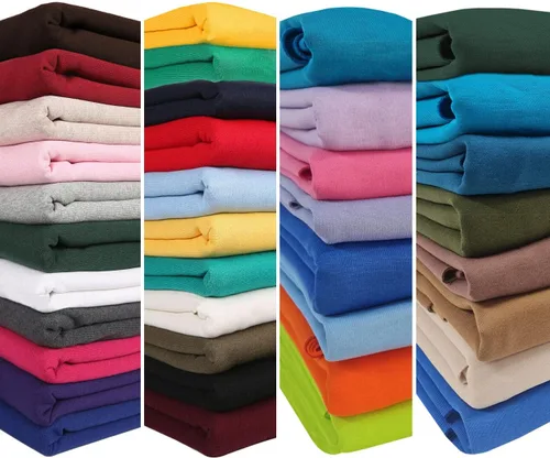 Tela de sudadera y punto acanalado a juego para recortar; material de jersey de forro polar cepillado, estándar europeo y aprobado por la escuela,