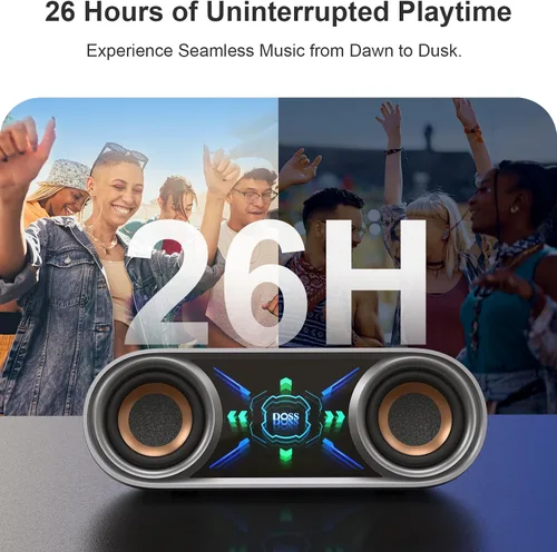 Miniatura 4 de DOSS SoundBox Pro+ P400 Altavoz Bluetooth, sonido estéreo fuerte de 50 W, graves profundos, tiempo de reproducción de 26 horas, luces espejo