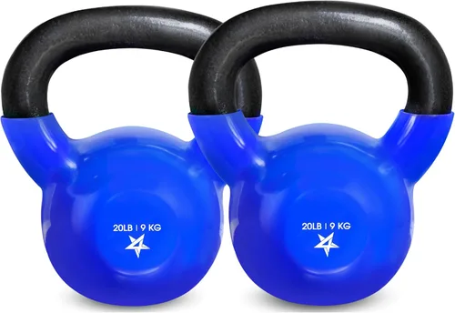 Miniatura 14 de Yes4All Pesa rusa, pesas rusas de hierro fundido con revestimiento de vinilo de 5-100 LB para entrenamiento de fuerza para ejercicios de gimnasio