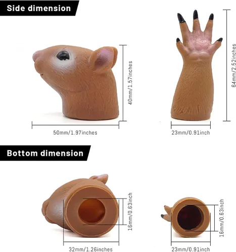 Miniatura 7 de Handi - Marioneta de mano con diseño de ardilla, marionetas de animales para el dedo para niños.