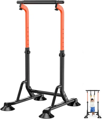 Miniatura 8 de Barra de dominadas para gimnasia, barras horizontales para niños de 5 a 15 años, altura ajustable, equipo de entrenamiento de fuerza para gimnasio