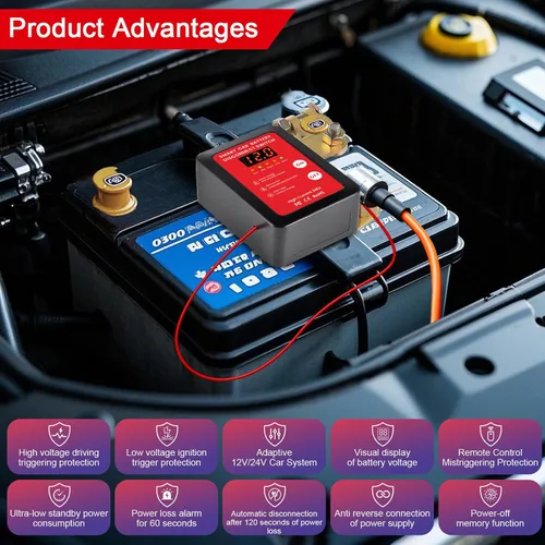Miniatura 5 de Interruptor Inteligente de Desconexión de Batería de 12V con Control Remoto - Perfecto para Automóviles, Camiones, Casas Rodantes y Vehículos Todo