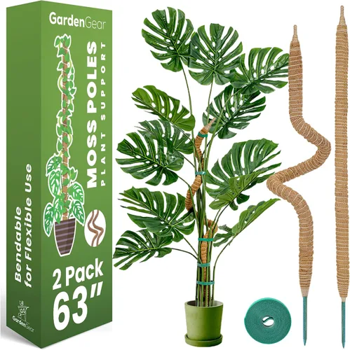 Miniatura 8 de Paquete de 2 postes de musgo flexibles de 28 pulgadas para soporte de plantas Monstera para plantas de interior - Bastón de musgo alto tipo enrejado