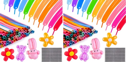 LovesTown 150 globos largos de 260 colores surtidos, globos torcidos de látex delgados para modelado de animales, atar globos, arco de globos, boda,