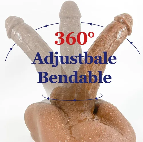 Miniatura 3 de Torso de muñeca sexual con consolador grueso enorme para masturbación femenina, consolador de TPE largo y flexible para hombre, masturbador