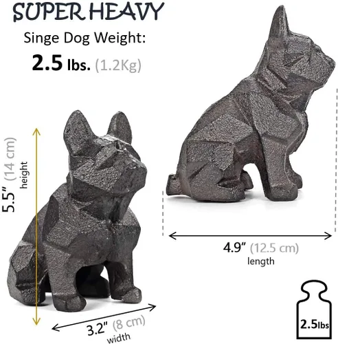 Miniatura 2 de Ambipolar Sujetalibros geométricos para decoración de perros, sujetalibros geométricos para guardar libros, resistentes para escritorio de oficina