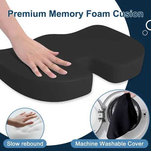 Miniatura 3 de Cojín para Asiento, Cojín de Espuma con Memoria para Alivio de Presión para Sillas de Oficina y Asientos de Coche, Cojín para Asiento de Diseño