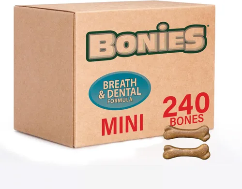 Miniatura 13 de Bonies Aliento natural y fórmula dental de tamaño mini, un solo hueso, ingredientes naturales, aliento fresco, limpia los dientes, baja en calorías