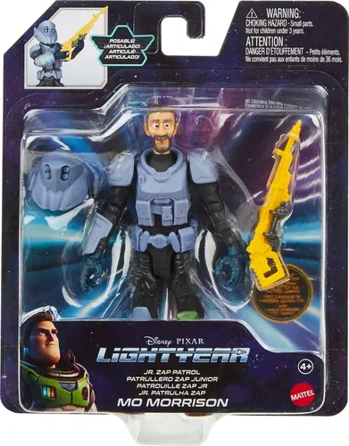 Miniatura 7 de Mattel Disney y Pixar Lightyear Jr. Zap Patrol Mo Morrison Figura de acción, 10 puntos de articulación y accesorios, escala de 5 pulgadas
