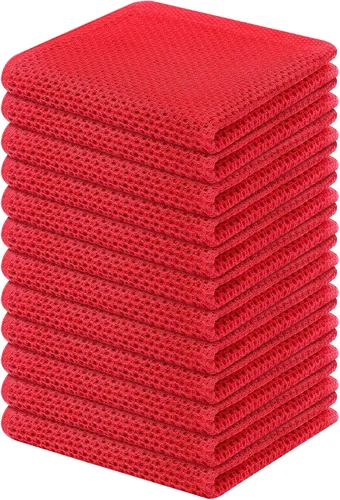 Miniatura 41 de Kitinjoy - Paños de cocina de 100 % algodón, tela de tejido gofrado, paño de limpieza ultrasuave, absorbente y de secado rápido. Gris Oscuro